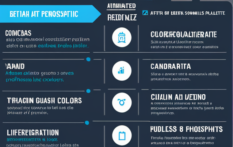 **A vibrant infographic showing before-and-after template customizations.** Focus on color palette changes (generic blue/white to a brand-specific palette like green/grey). The 'before' side shows a generic business template. The 'after' side shows the same template transformed with the new colors, professional typography (like Montserrat), and relevant icons. Aim for a clean, modern style, highlighting the impact of personalization. Spanish text labels preferred.
