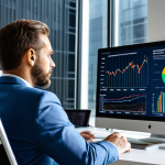 A focused business professional, fully clothed in a modest business suit, seated at a sleek modern desk within a bright, contemporary office setting. They are looking intently at a holographic display showing dynamic data visualizations and abstract graphs related to digital marketing and Google Ads performance. The display emits a soft, strategic light onto their face, symbolizing insight and discovery. The background is clean and uncluttered, hinting at a bustling, innovative tech environment. The subject has perfect anatomy, correct proportions, and a natural pose, with well-formed hands and proper finger count. This is a high-quality professional photograph, safe for work, appropriate content, and family-friendly, emphasizing intelligent analysis and business growth.