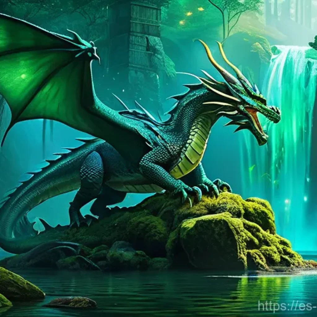 AI 이미지 생성기 활용법 - **Prompt:** "A majestic ancient dragon with iridescent scales, soaring gracefully above a mystical, ...