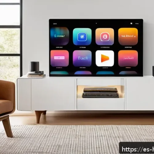 아이튠즈 활용법 - A modern home music setup showcasing a sleek Apple device screen displaying dynamic playlists in a s...